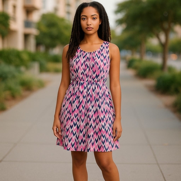 Maurices Pink and Blue Sleeveless Sundress Mini - Picture 1 of 7